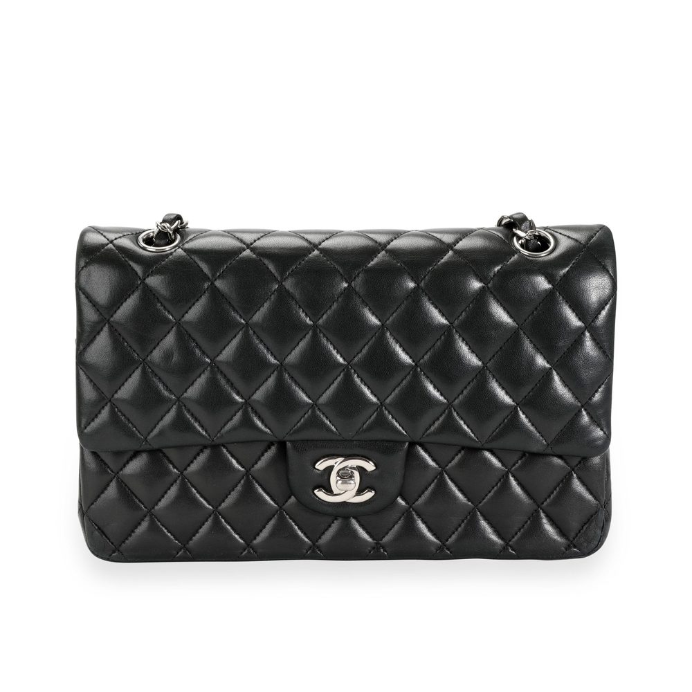 Chanel Black Quilted Lambskin Medium Classic Double Flap Bag